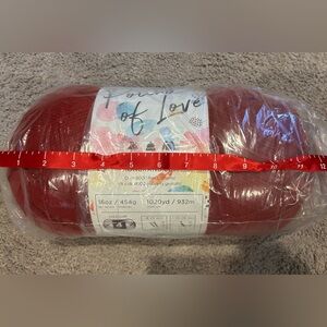 Lion Brand “Cherry” Red Yarn Large Skein